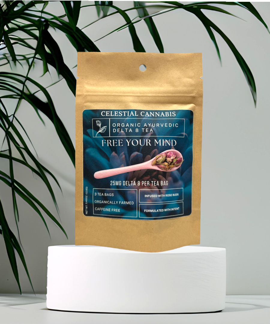 Free Your Mind Organic Ayurvedic Delta-8 Tea | Celestial Cannabis