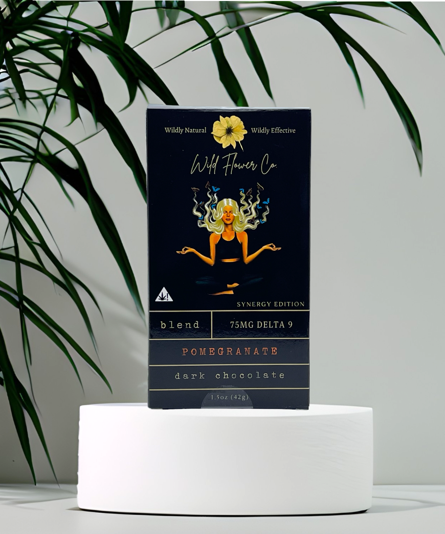 Delta-9 Pomegranate Dark Chocolate Bar (75mg) | Wild Flower Co.